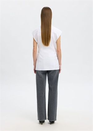 Fina slim ss skjorte Bright White Selected Femme